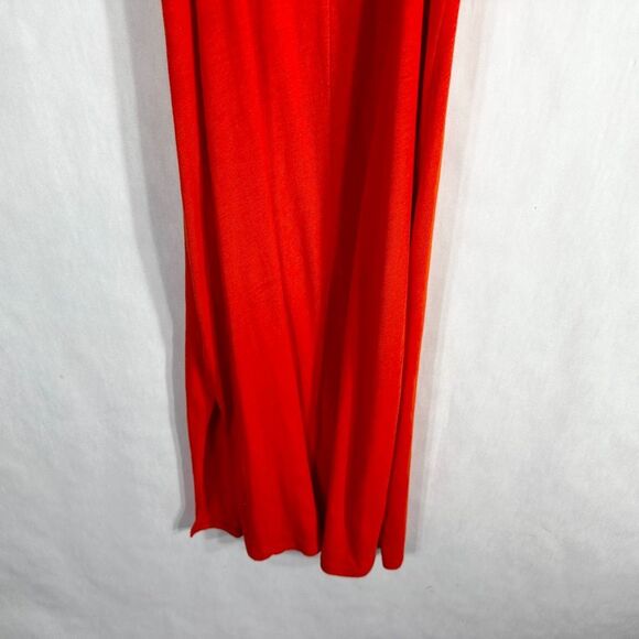 J Crew Medium Dress Strappy Knit Midi Vibrant Orange Spaghetti Strap Sun 107‎ - Picture 15 of 16
